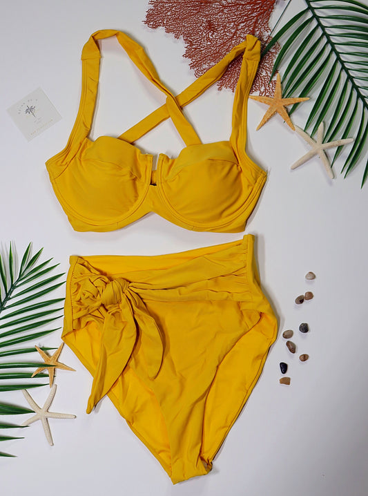 Mustard Yellow High Waisted Swim