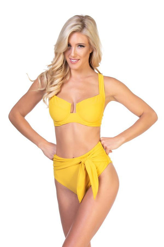 Mustard Yellow High Waisted Swim