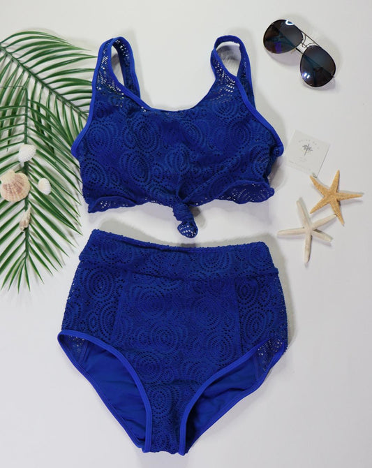 Blue Two Piece Lace Bikini