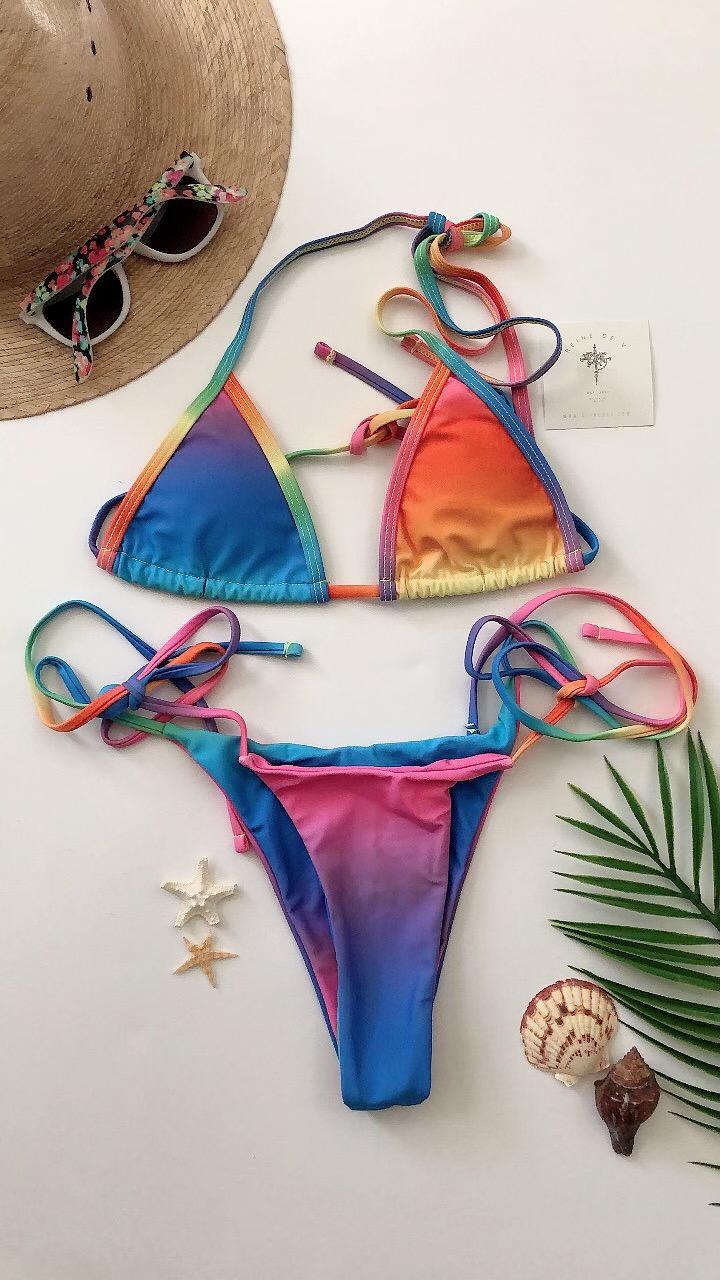 Rainbow Colorful Triangle Bikini